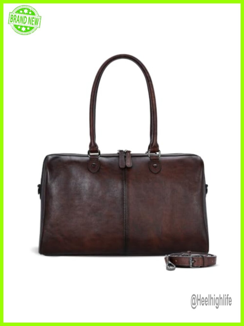 Genuine Vegetable-Tanned Leather Satchel Shoulder Bag Crossbody Tote